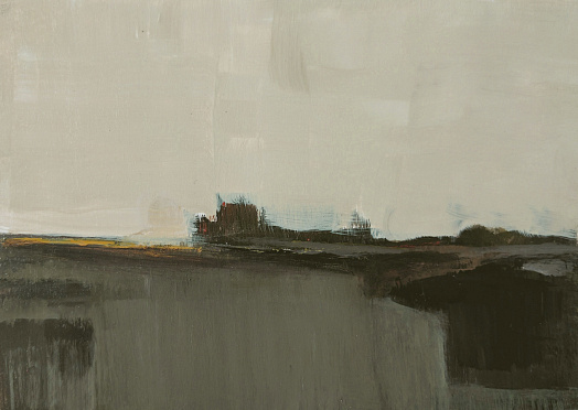 SOLD Dec 2016 $200 Studio Gallery wide rural road distant structures neutrals