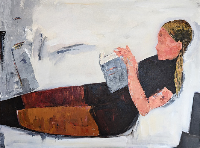 girl book laying elena reading